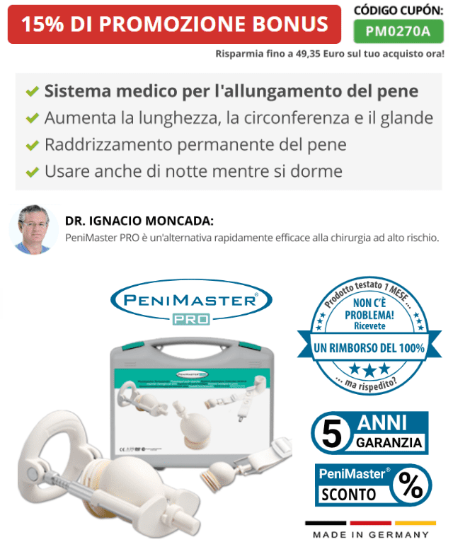 PeniMaster PRO estensore del pene con codice coupon